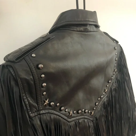 Spell & the Gypsy Collective Teadora Leather Fringe Jacket NWOT